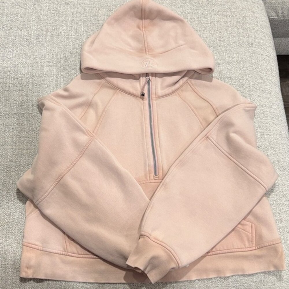 Lululemon Size M/L Pink Oversized Scuba Half Zip Hoodie